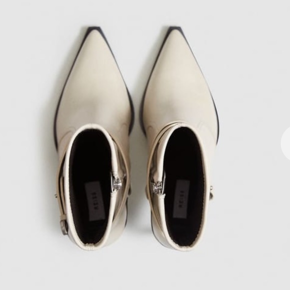NEW Reiss Hayworth Pointed Toe Stiletto bootie white 40 - Picture 5 of 8